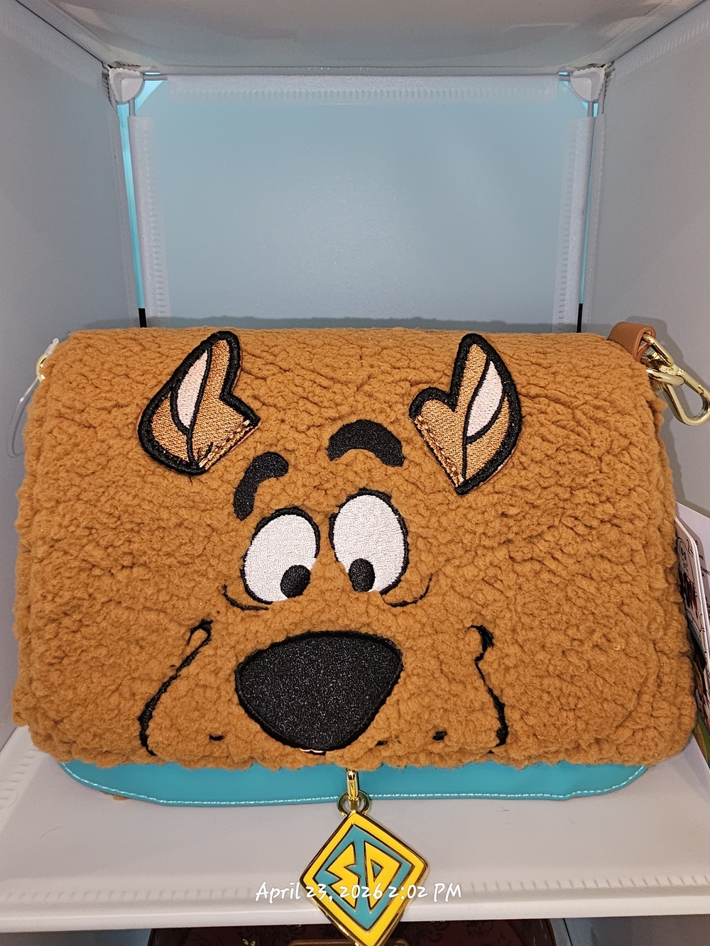 Loungefly Scooby-Doo Sherpa Cosplay Crossbody Bag Featuring Embroidered Face